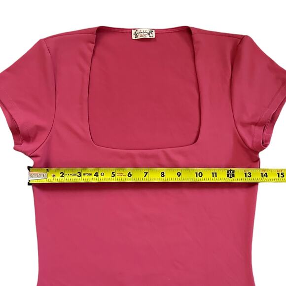 Intimately Free People Bodysuit Thong Sz Small Fair & Square Neck Stretch Womens - Picture 5 of 13